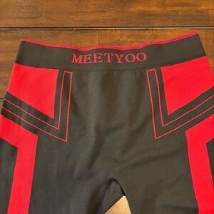 Men's Black and Red Base Layer Legging Joggers Tron Inspired Design XL